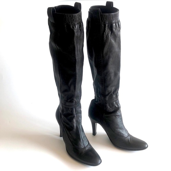 Nine West Leather Pull On Knee High Boots - Picture 1 of 16